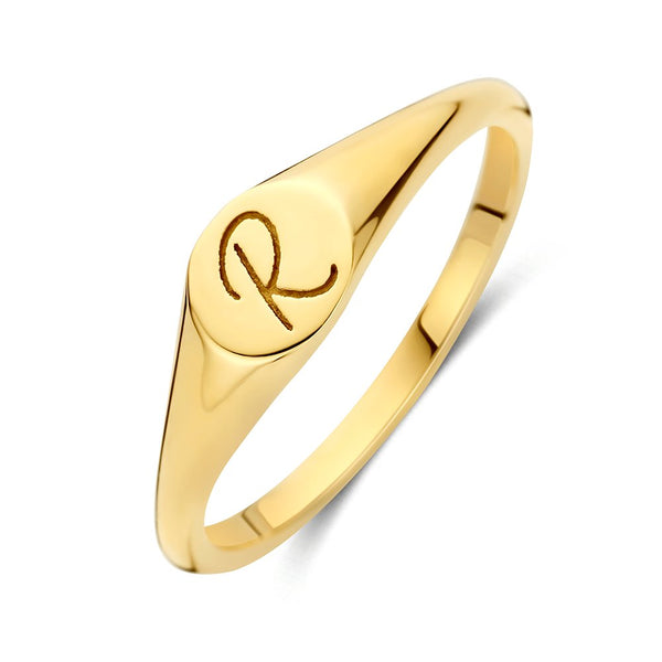 Ring Signet Mini Initiaal - Minioro - 14k Goud