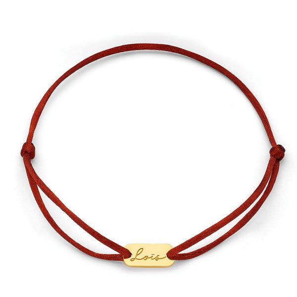 Armband Satin Labeltag - Minioro - 14k Goud