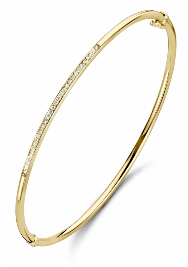 14 karaat geelgouden armband met diamanten - Rond 2 mm - Fjory