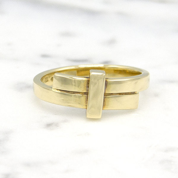 Geelgouden ring small - Mondria