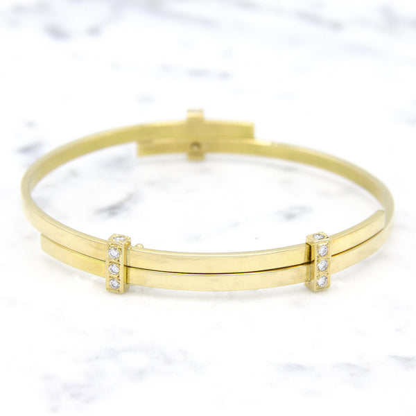 14 karaat geelgouden armband met diamanten - Mondria