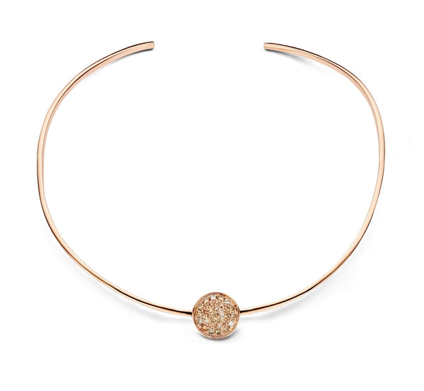 18karaat roségouden spangketting met diamant hanger 1,45ct- Antonellis