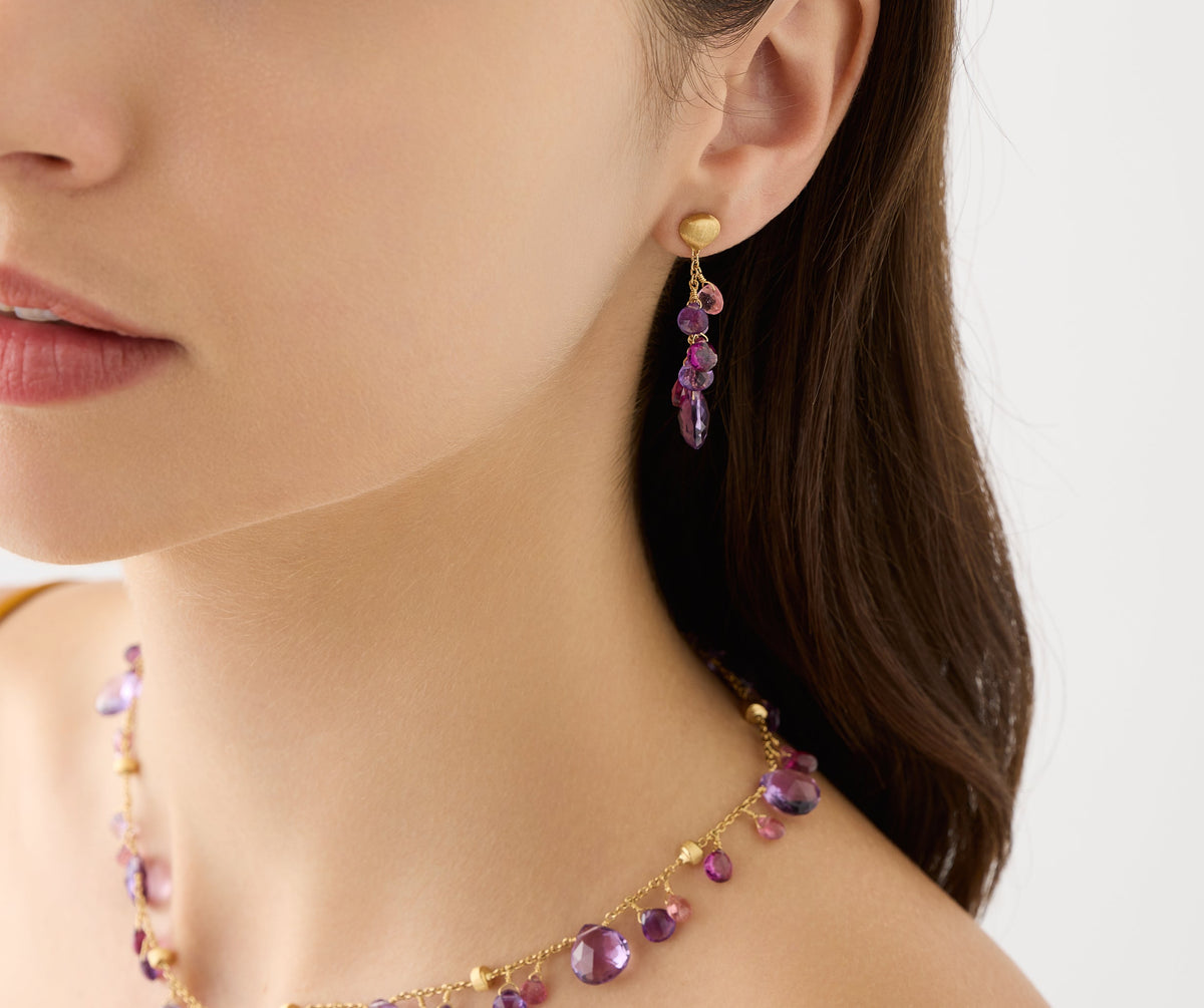 Marco Bicego Paradise oorhangers met amethist 18k geelgoud