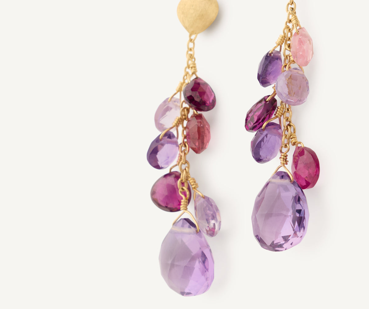 Marco Bicego Paradise oorhangers met amethist 18k geelgoud