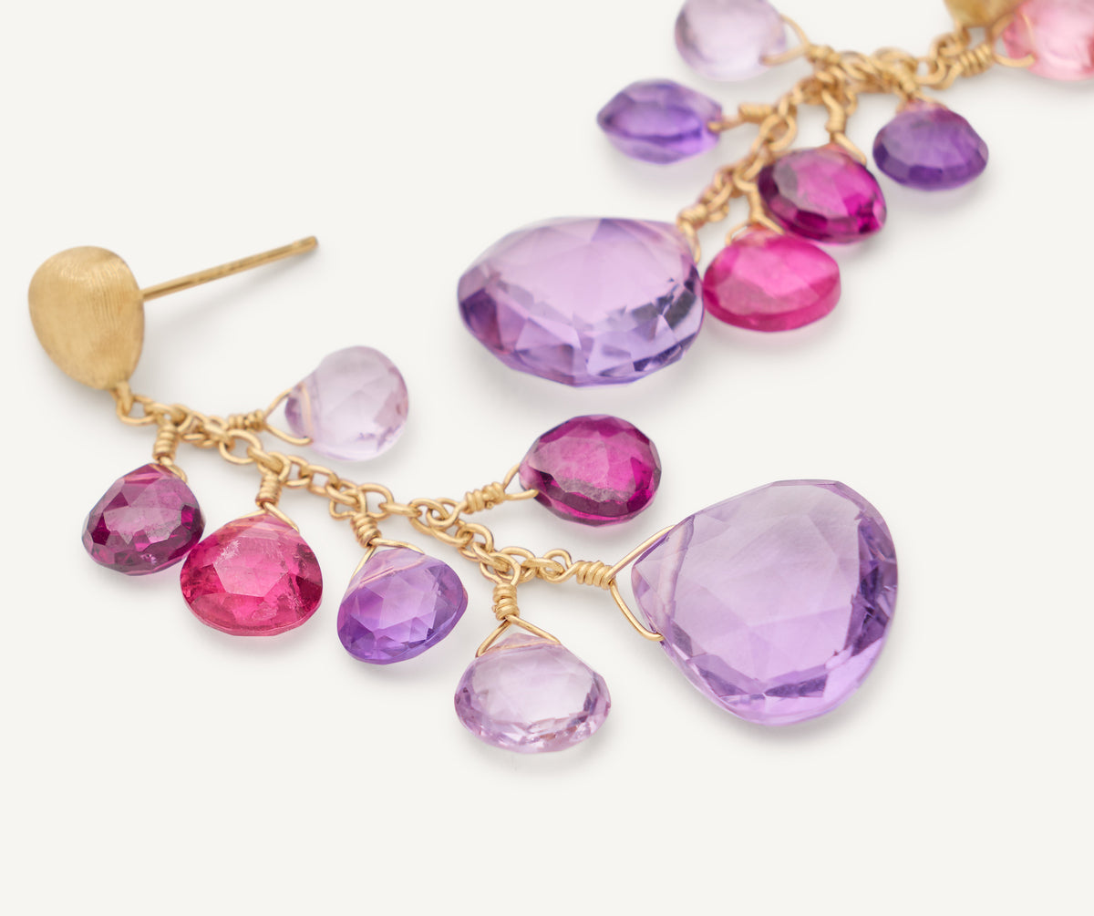 Marco Bicego Paradise oorhangers met amethist 18k geelgoud
