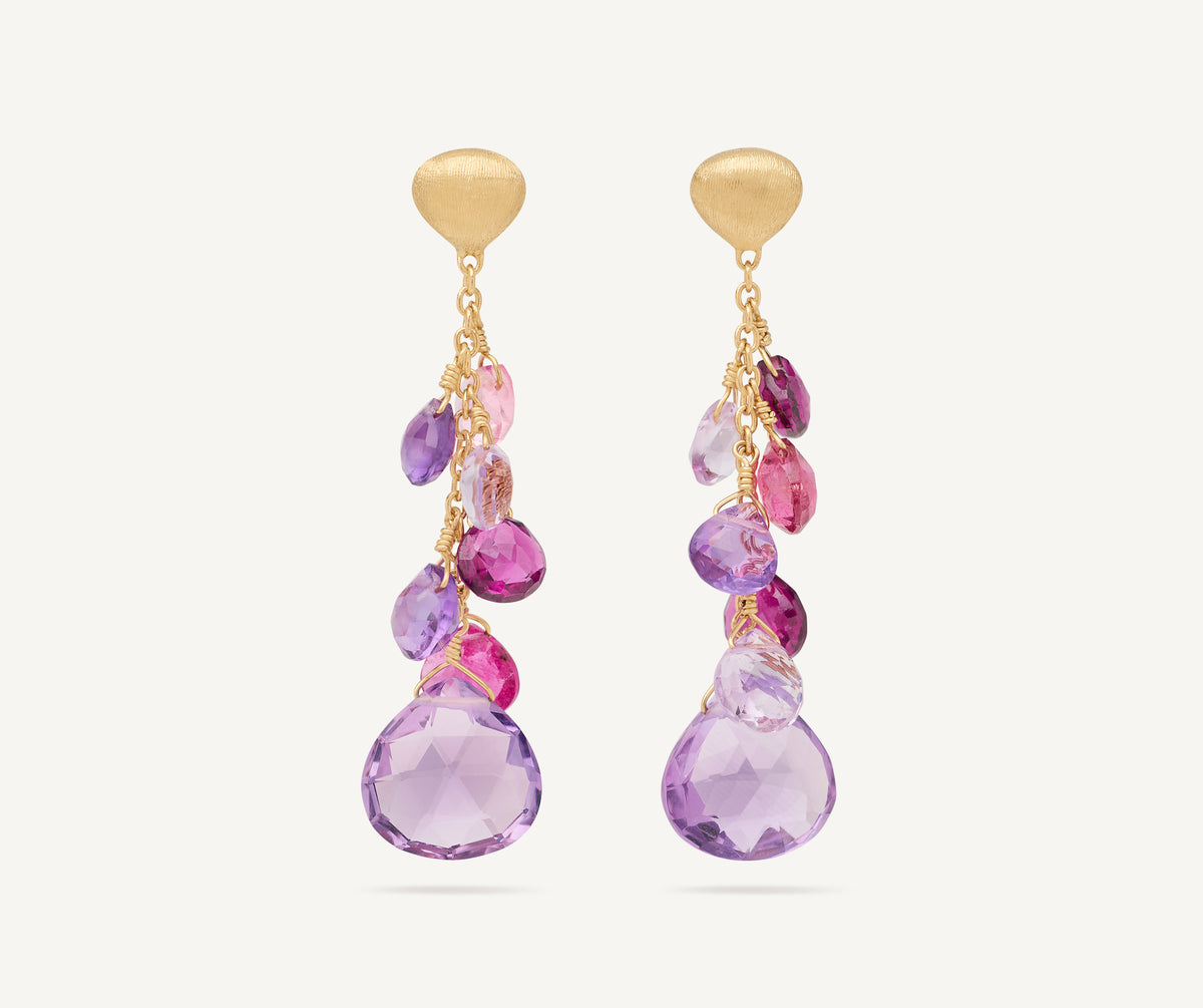 Marco Bicego Paradise oorhangers met amethist 18k geelgoud