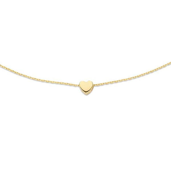 14 karaat geelgouden dames ketting - Jackie - Plain Heart
