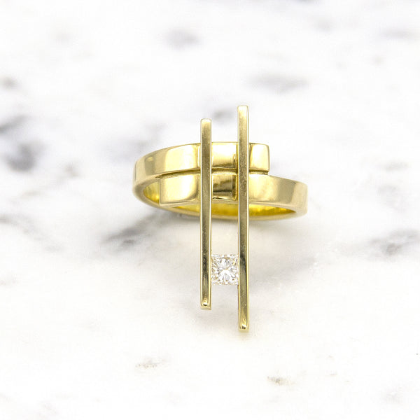 Geelgouden ring large - Princess