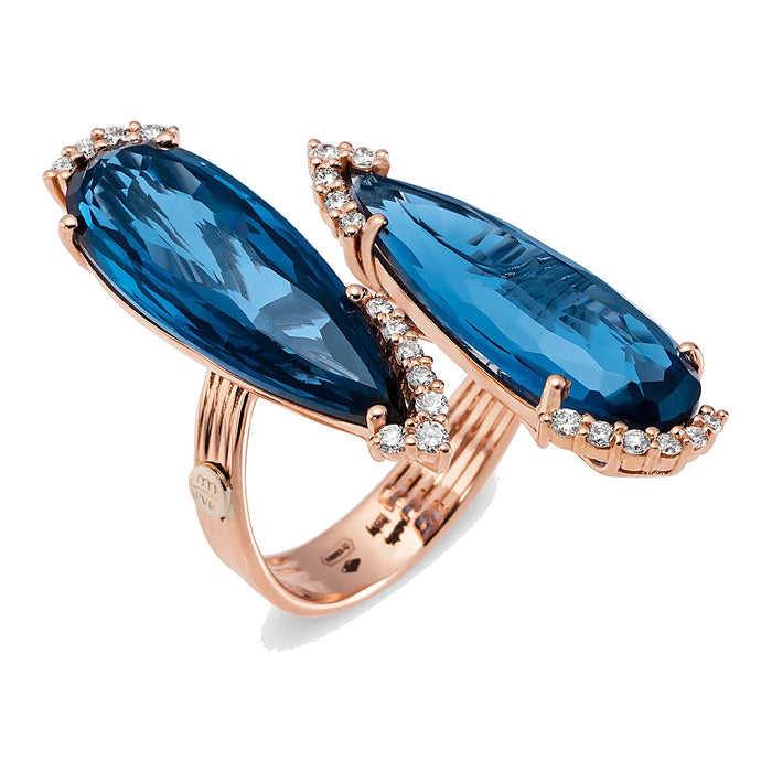 Met diamanten en Spinel - Blue Moon Collection - Ponte Vecchio - 18k Roségoud
