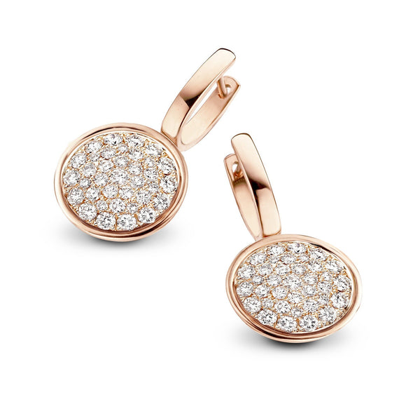 18 karaat roségouden dames oorstekers Capri met diamant 0.88ct-Antonellis