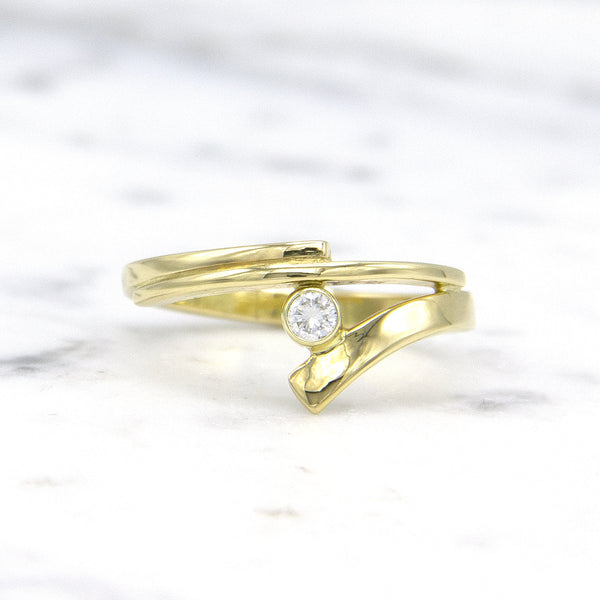 Geelgouden ring met diamant - Smedy