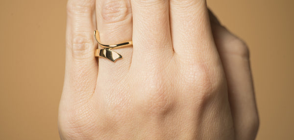 14 karaat geelgouden ring dames - Smedy - Swirl