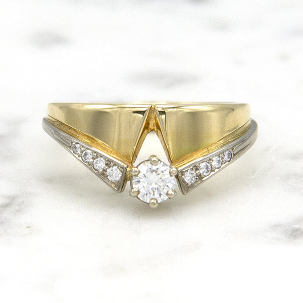 Geelgouden ring met diamanten - Trio