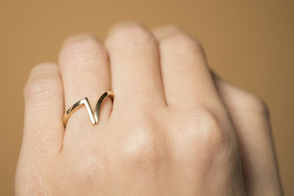 Gouden ring dames - Trio - Slim