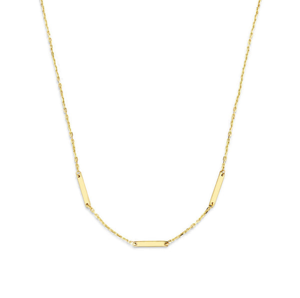 14 karaat geelgouden dames ketting - Jackie - Triple Bar Necklace