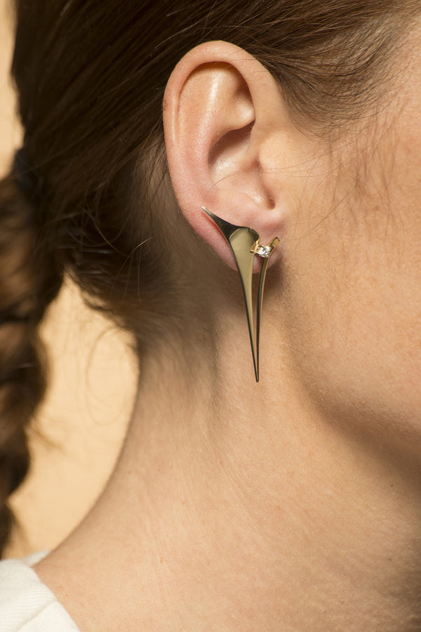 Gouden oorsteker - Whisper - Diamant - Lang - Geelgoud