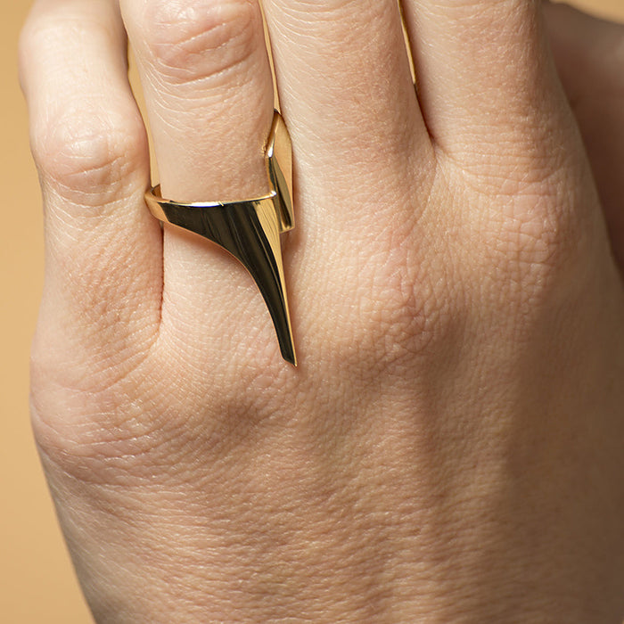 Gouden ring dames - Zwever - Lang - Geelgoud - Hutjens Archi - 14k Geelgoud