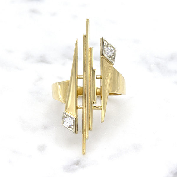 Geelgouden ring met diamant - Pastille Fragile